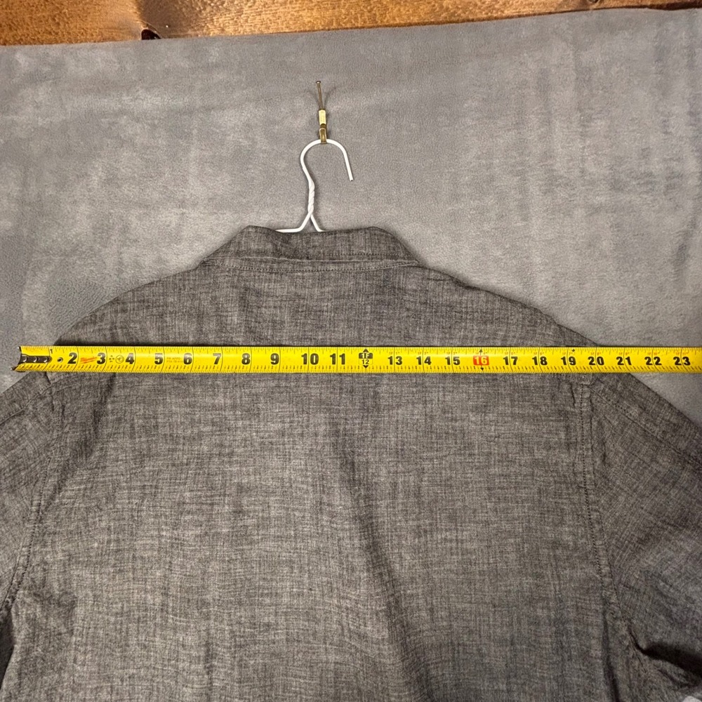 Sean John Mens 2XL Gray Short Sleeve Button Down Shirt Cotton Contrast Shoulder - Picture 7 of 8